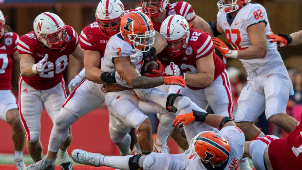 Ty Robinson and Colton Feist and Chase Brown 2022 Nebraska vs. Illinois football